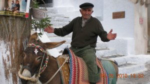 Voy- Santorini, Donkey and Owner